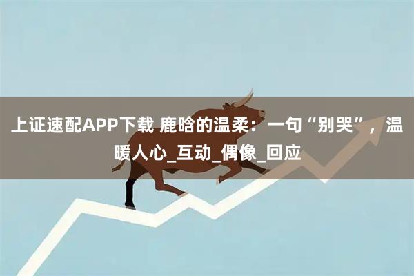 上证速配APP下载 鹿晗的温柔：一句“别哭”，温暖人心_互动_偶像_回应